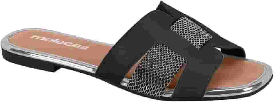 Sandália Moleca Rasteira Brilhosa 5435.553