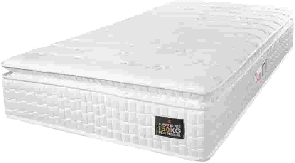 Colchão Solteiro Espuma D45 Lazio Pillow Top Branco Hellen - Suporta Até 150 Kg Por Pessoa (Solteiro)