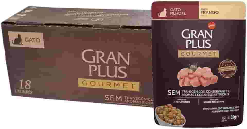 Ração Úmida GranPlus Gourmet Gatos Filhotes Frango 85g - Pack com 18 unidades