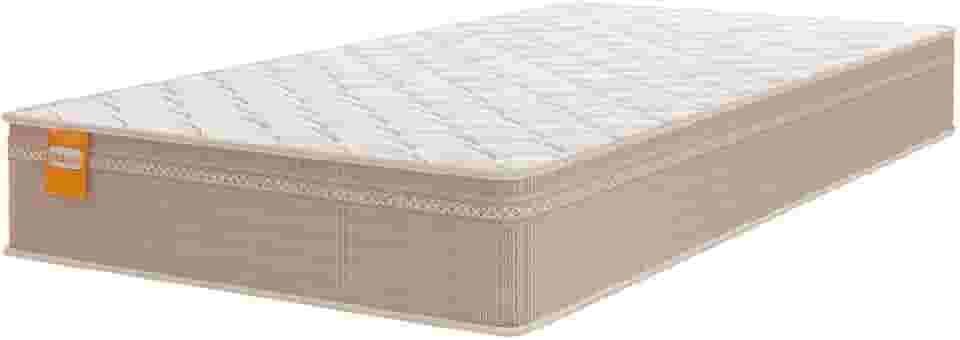 Colchão Solteiro Molas Qatar 88x188x22cm Bege/Branco Inducol - Suporta Até 200 Kg Por Pessoa