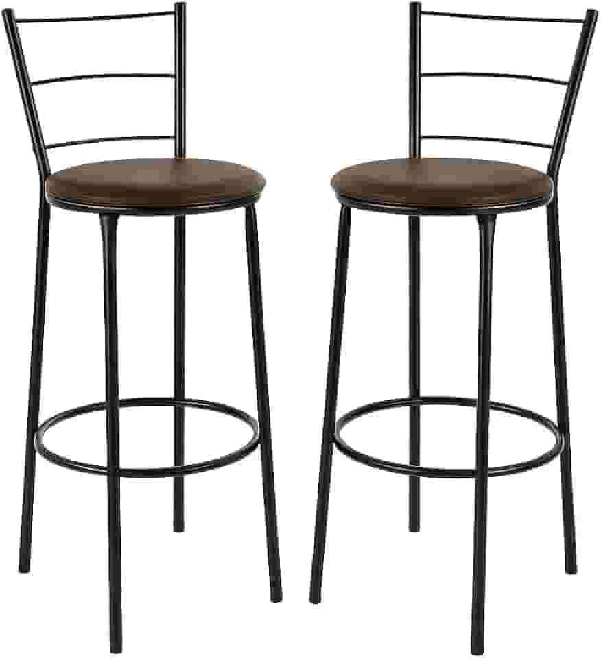 Kit 2 Banquetas Alta Banco Bistro Desmontavel Preto Balcao Cozinha Área Gourmet 90cm Altura (VERMELHO) (MARROM)