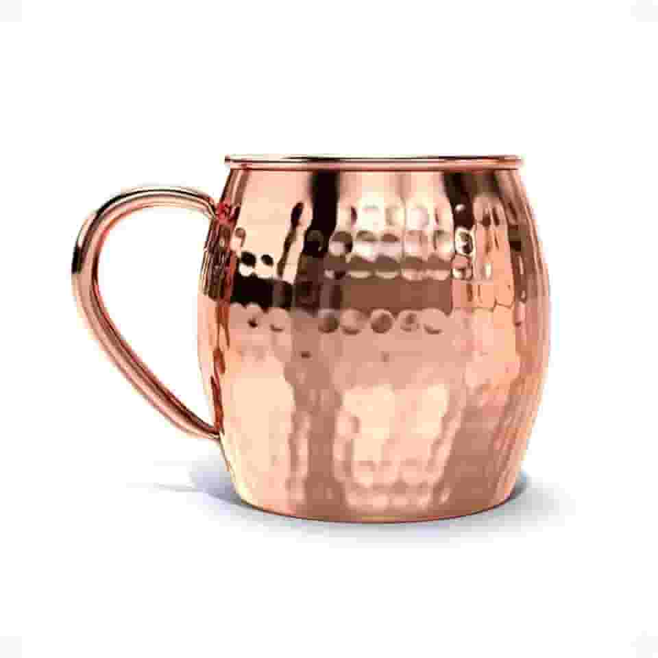 Caneca Moscow Mule Inox 500ml Martelada Resistente Cor Cobre Ideal para Servir Drinks com Estilo e Elegância em Qualquer Ocasião (ROSE)