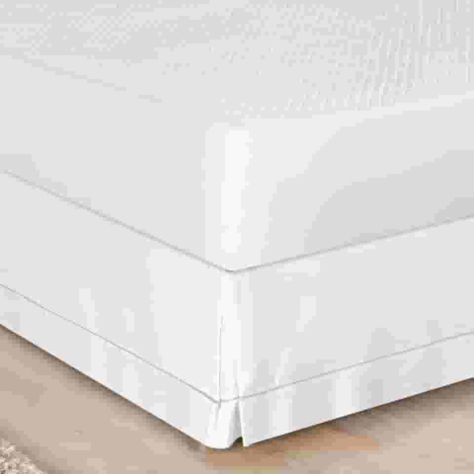 Saia Para Cama Box Queen Percale 200 Fios 01 Peça Branco
