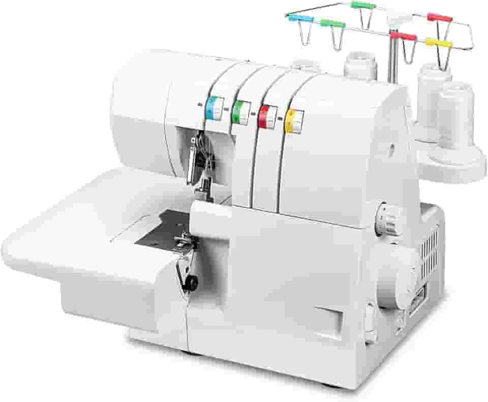 Maquina de Costura Overlock 220V, 1.000 PPM, Costura com 4/3/2 Agulhas, Largura do Ponto 3,5-5,7mm, Ideal para Malha, Bainha e Acabamentos Profissionais