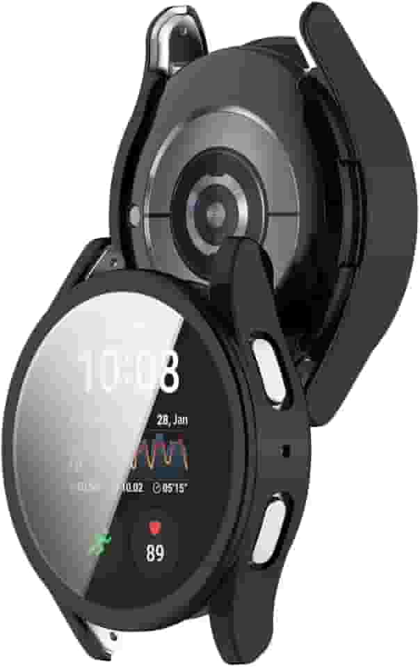 Capa com Película de Vidro Nerdcase Compatível com Samsung Galaxy Watch 6 40mm, Preto