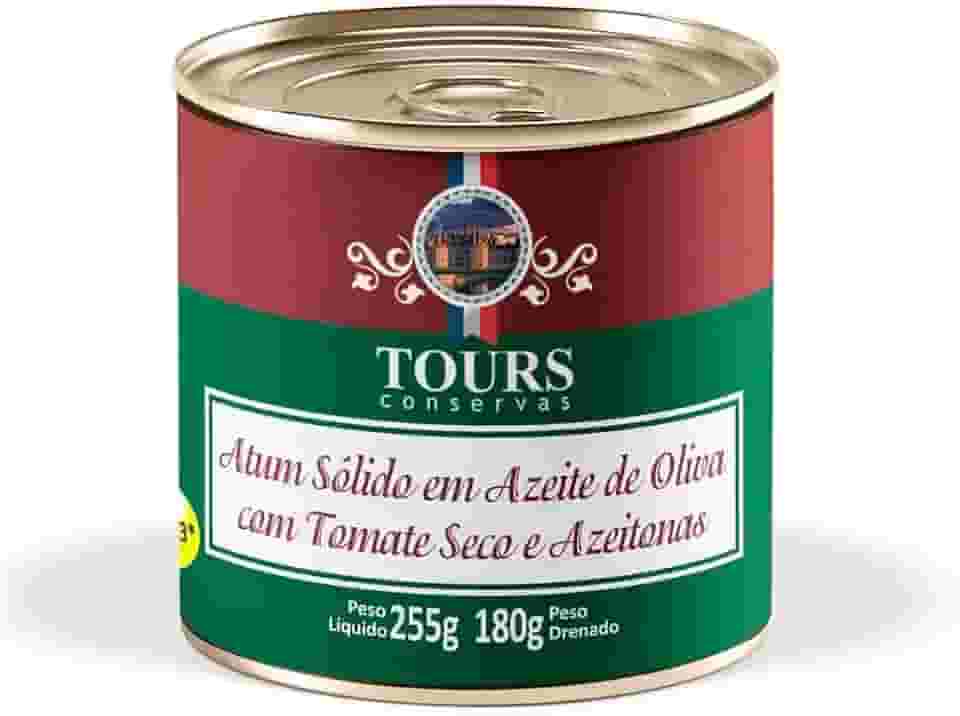 Atum Sólido em Azeite de Oliva com Tomate Seco e Azeitonas Tours 255g