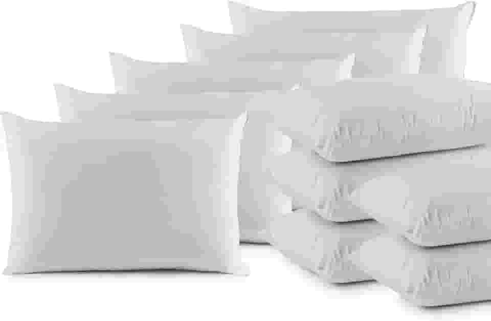 Travesseiro de Pluma de Ganso Sintético, Percal 200 Fios, Branco, 50x70cm, Hipoalergênico, 1 Kg, 100% Algodão, para Hotel