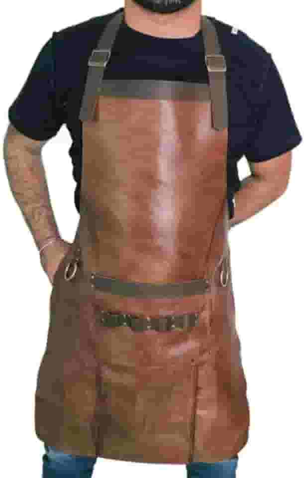 Avental Unissex Raiz Churrasqueiro Couro com Bolso Frontal