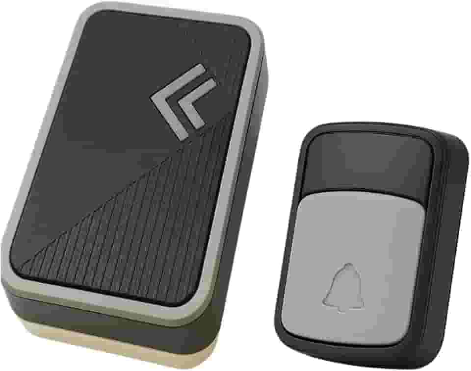 Campainha Sem Fio para Casa ou Escritório, 36 Toques Diferentes, Alcance 50m, 5 Níveis de Volume Ajustável, Instalação Rápida por Adesivo ou Parafusos e Design Moderno.