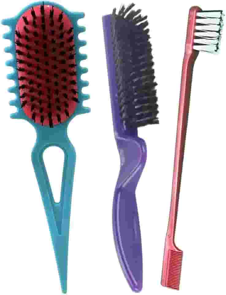 KIT PENTEADO CABELOS CACHEADOS 2-3 ESCOVAS: FITAGEM, 5 FILEIRAS, BABY HAIR