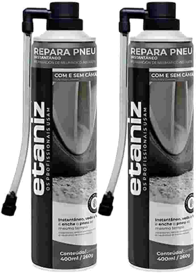 2 Repara Pneu Spray Instantâneo Para Carro Moto 400ml Etaniz