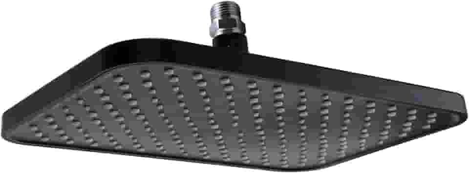 Ducha 30x20 cm Flatt Preto Fosco Retangular ABS c/Niple Teto