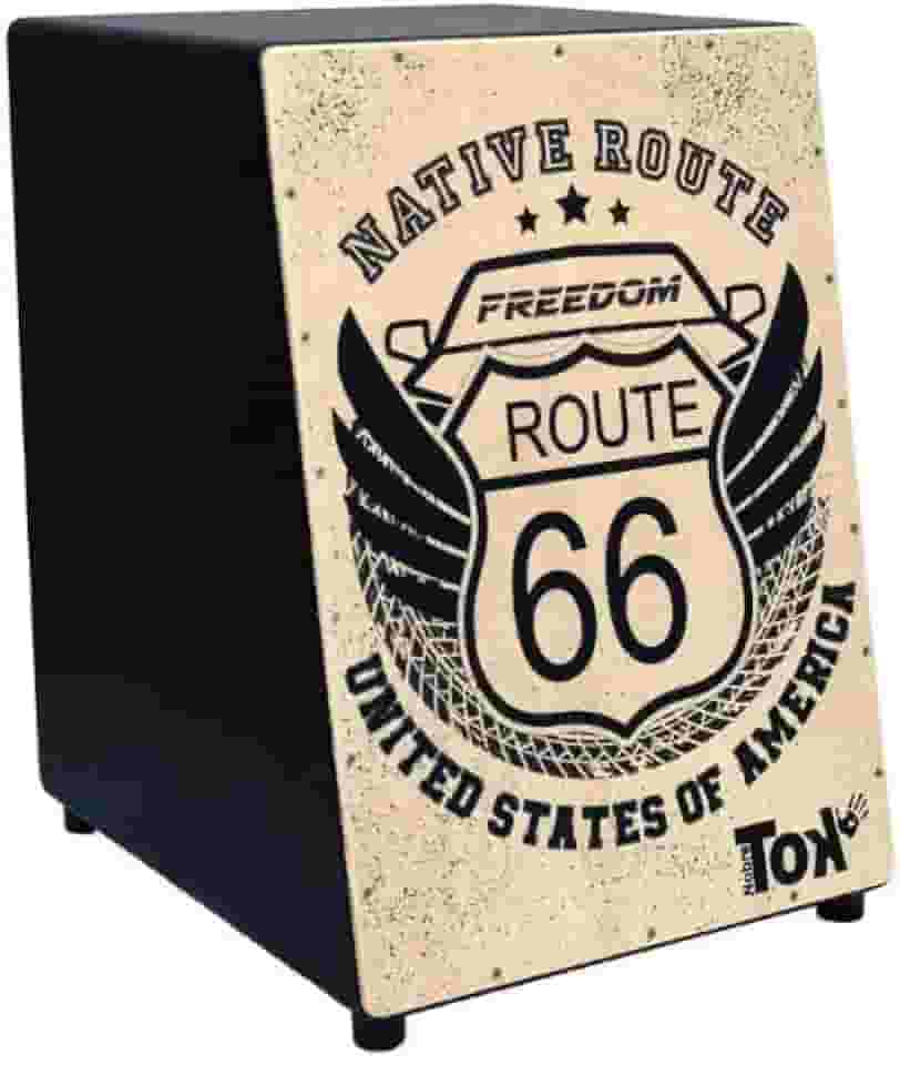 Cajon Acústico Estampado Route 66 Nobre Tok