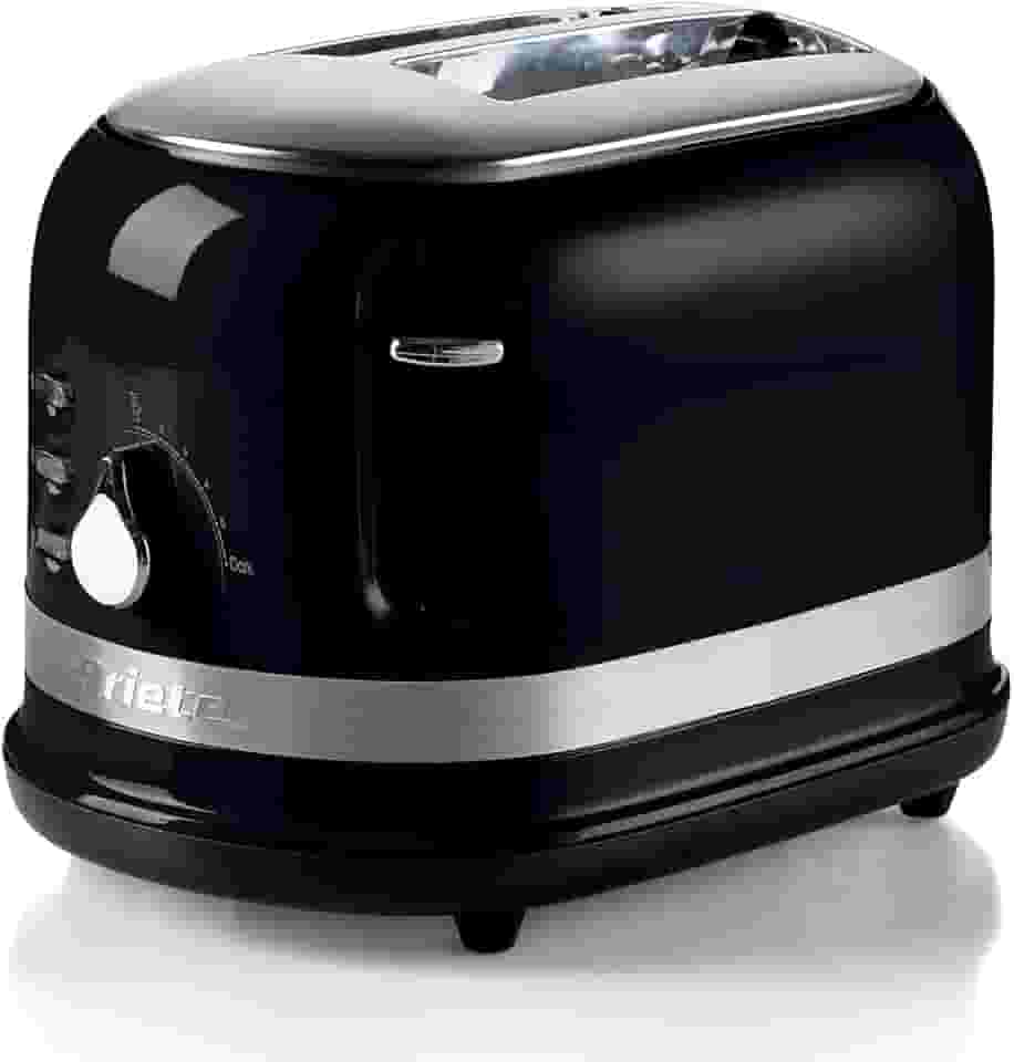 Ariete 149, Torradeira Eletrica Linha Moderna, 750W, 6 Níveis de Tostagem, Funções: Torrar, descongelar, reaquecer, Corpo Aço Inoxidável, 220V - Preto