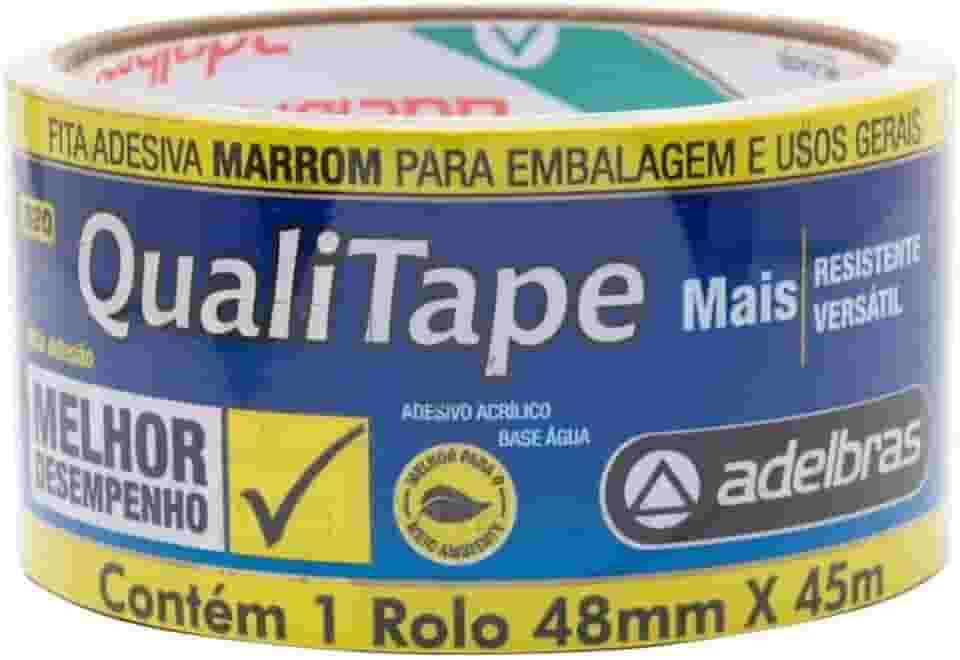 Fita para Empacotamento, Qualitape, 48 mm X 45 metros, Marrom, Adelbras, Unidade
