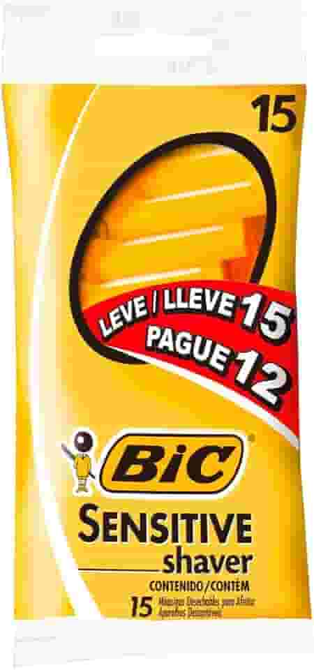 BIC Aparelho De Barbear Sensitive Shaver C/ Cabo Antideslizante 902391 Embalagem Leve 15 Pague 12