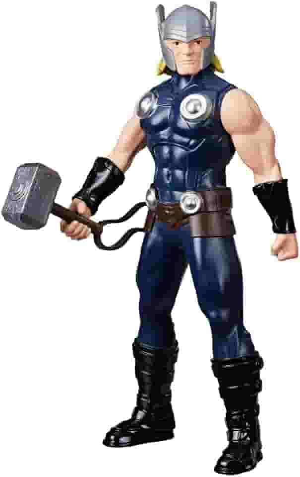 Marvel, Action Figure, Thor, Cinza, Mighty Hero Series - Brinquedo de Herói com 24 cm, Articulado - A partir de 4 Anos