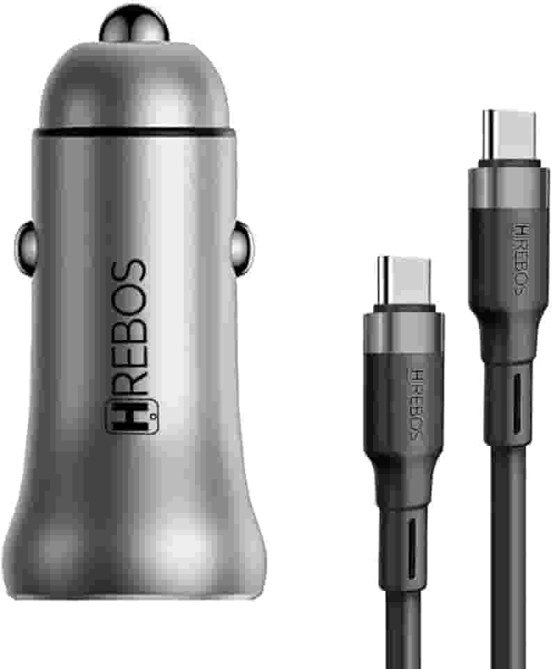 Hrebos Premium Carregador Veicular Premium Com Cabo Type-C 60W CRV-202