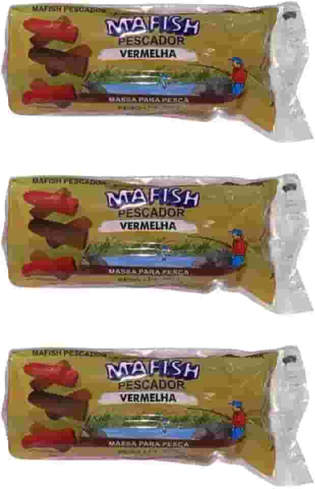 Kit 3 Massa Pronto Pesca Mafish Pescador Fedidinha 200g Vermelha