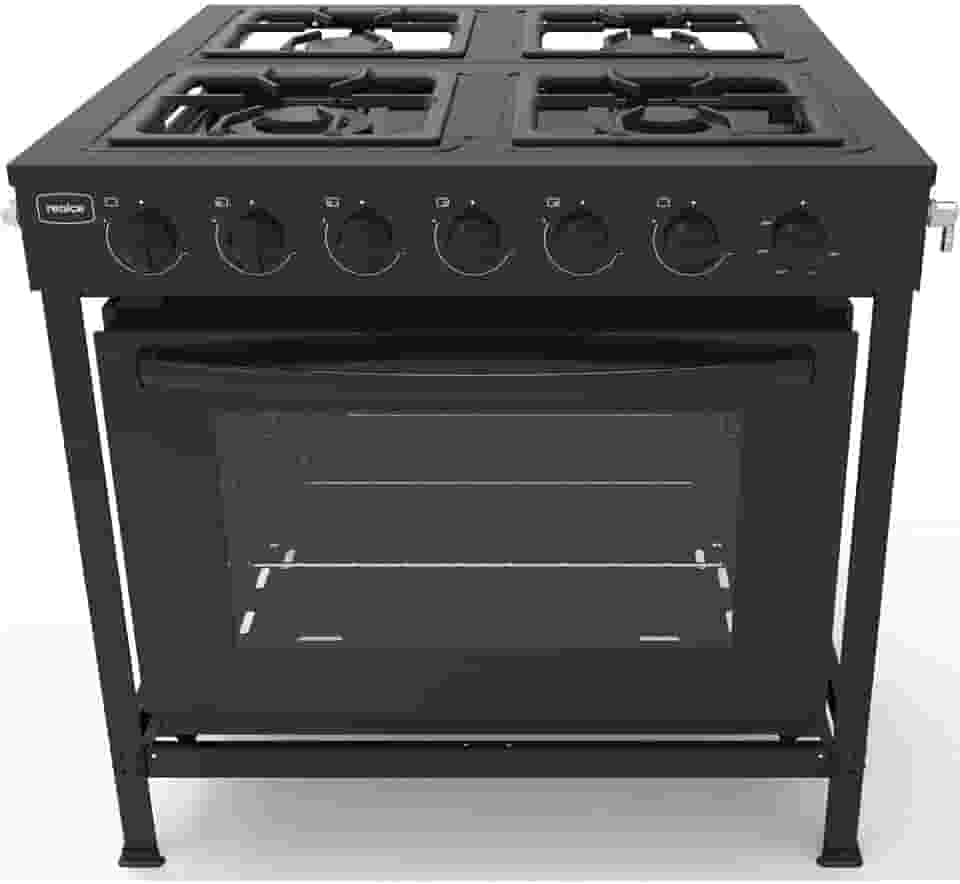 Fogão Industrial de 4 Bocas, Baixa Pressão com Forno, Realce CR221, Preto, 127/220V - Multimóveis