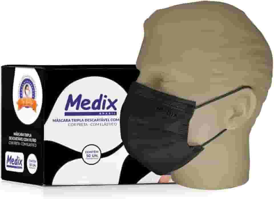 MASCARA TRIPLA C/ ELASTICO MEDIX C/50UN