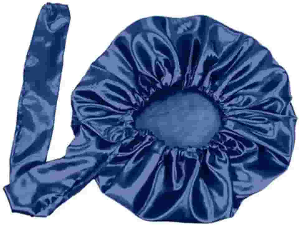 Touca de Cetim Difusora Hot p/Cabelo Santa Clara cor:azul marinho