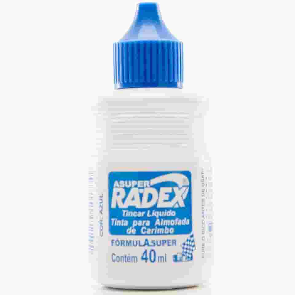 Tinta para Carimbo azul 40ml Radex