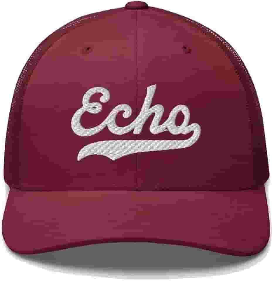 Echo Hat Boné Echo Trucker Boné de Beisebol Bordado Escrita Vintage Malha Esportiva Swoosh Presente Lembrança Headwear LA MN OU UT