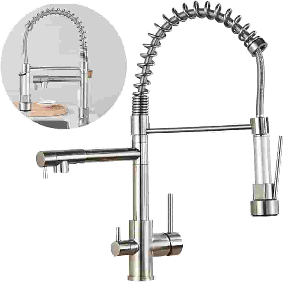 Torneira de Cozinha Monocomando Gourmet Aço Inox 304 2 Saídas Luxo Diversas Cores Brinovar (PRATA)