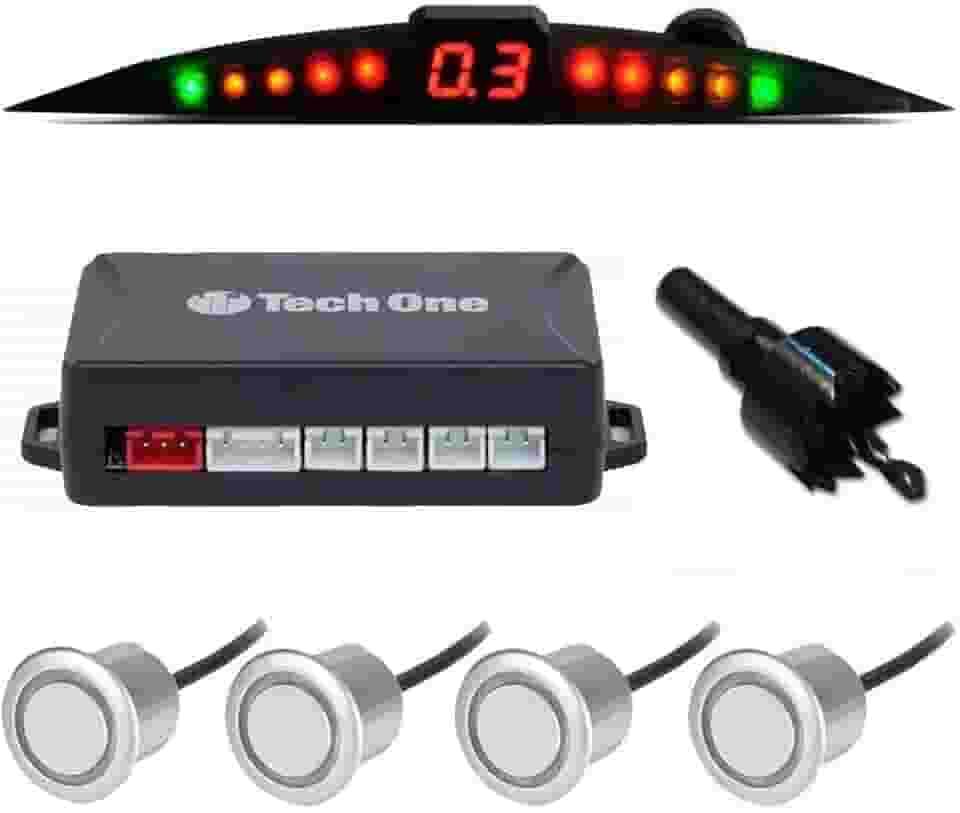Sensor De Estacionamento Tech One Prime Prata 4 Pontos