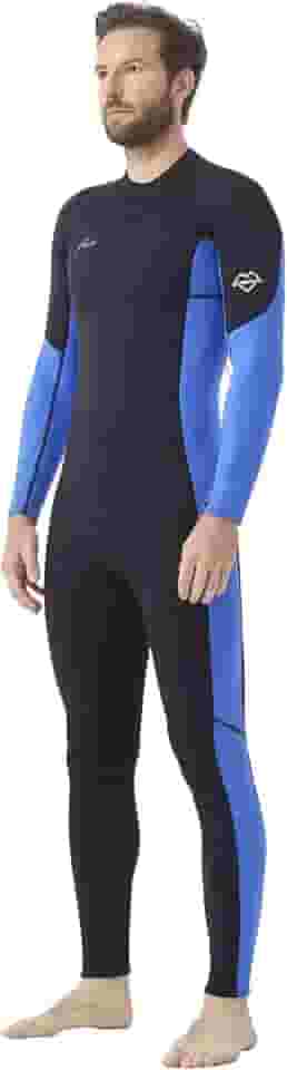 Hevto Roupa de mergulho masculina 3/2 mm neoprene mergulho surf natação trajes completos em água fria manter quente para esportes aquáticos