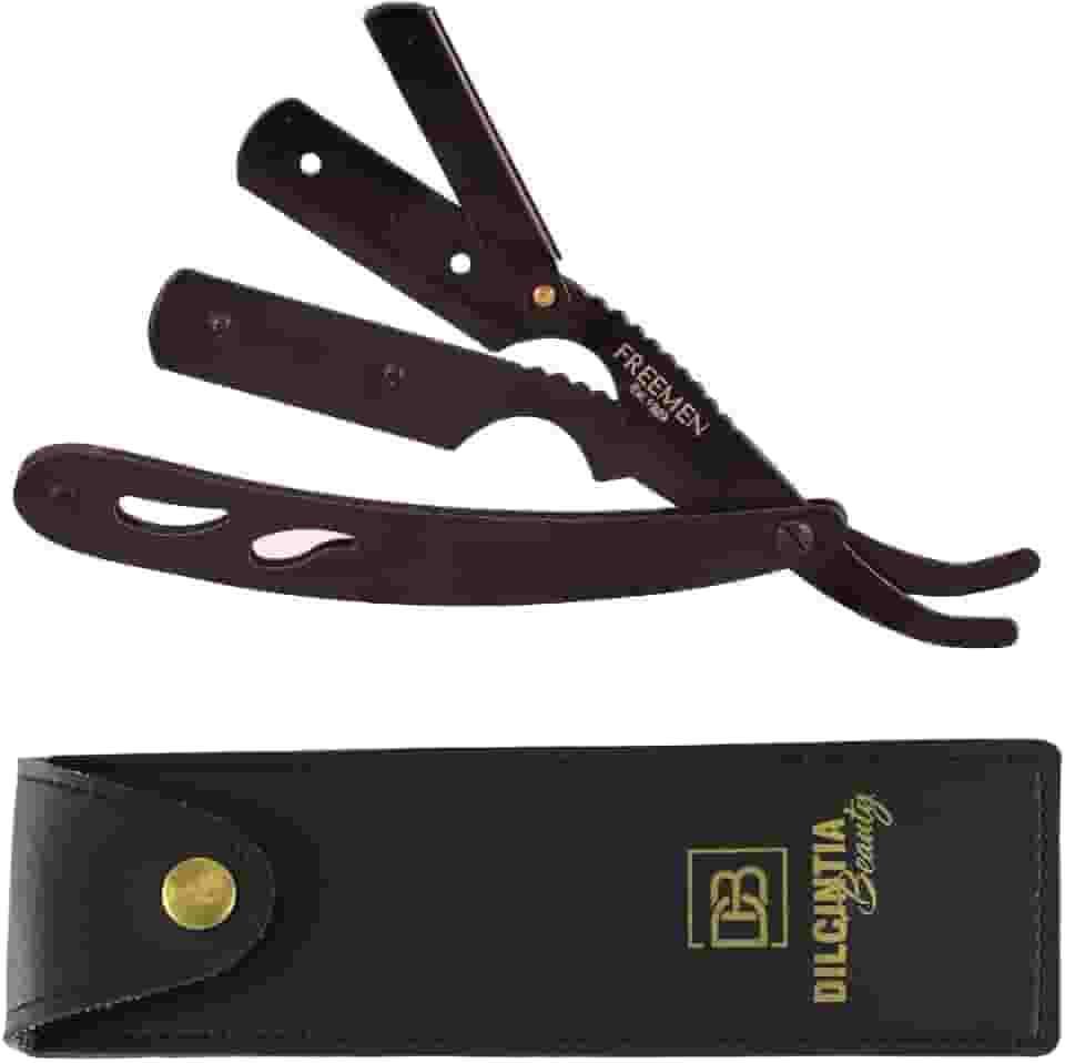 Navalhete para Barba Navalha Profissional Cabo Aço Inox + Case Dilcintia Barbeiro