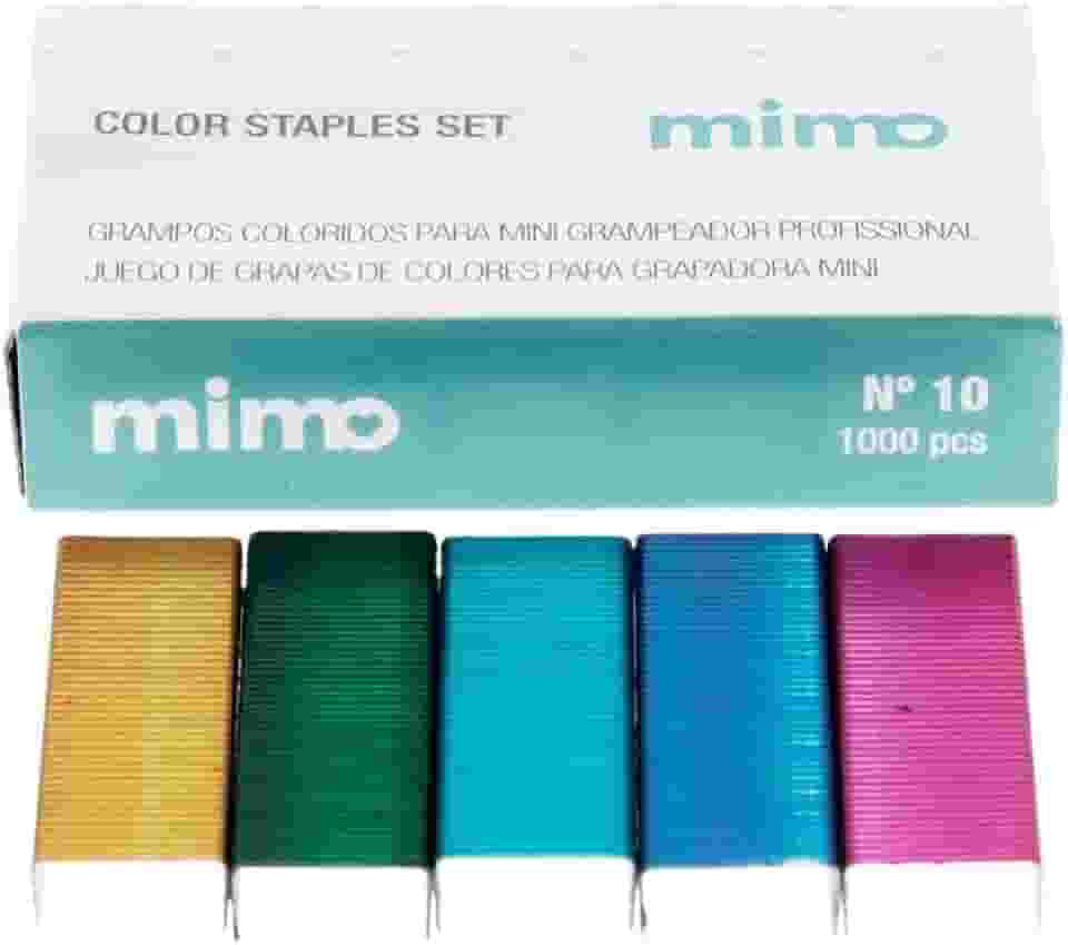 Mimo – Grampos Coloridos Nº 10 para Mini Grampeador Profissional – 1000 Unidades