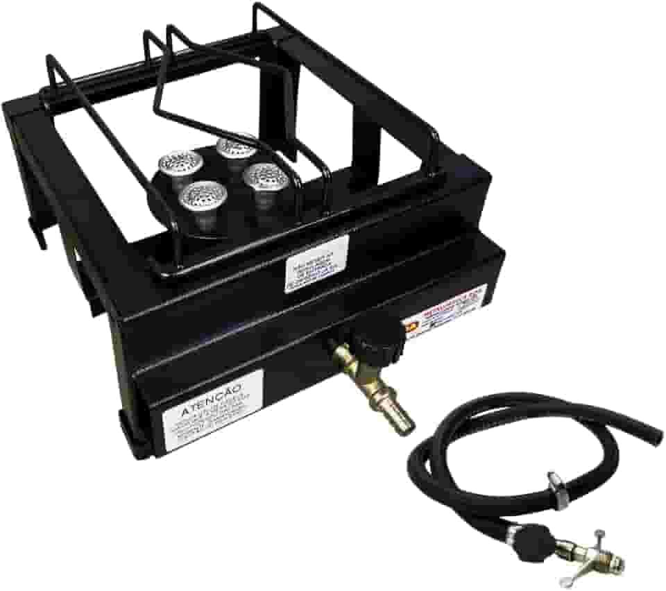 Fogão Portátil Industrial 1 Boca Alta Pressão Com Mangueira