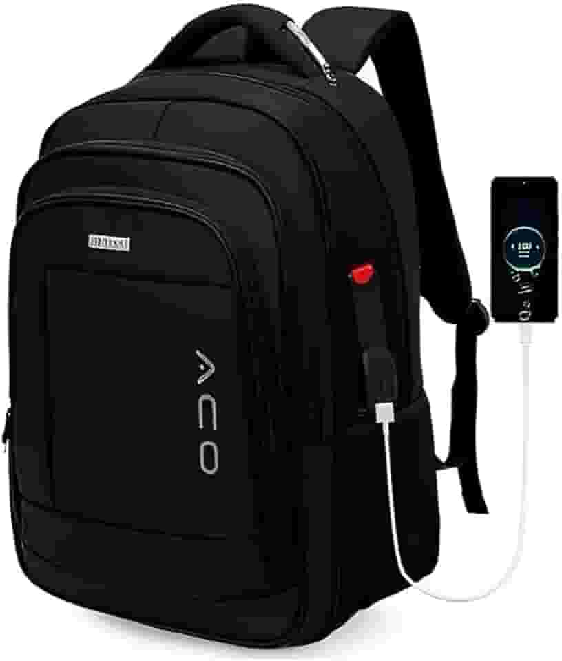 Mochila para Notebook Masculina Feminina para Notebook 17 – Mochila executiva Antifurto, Reforçada, Saídas USB e Fone, Alça de Aço, Impermeável, Escolar, Faculdade, Trabalho ou Viagem – Preta Premium