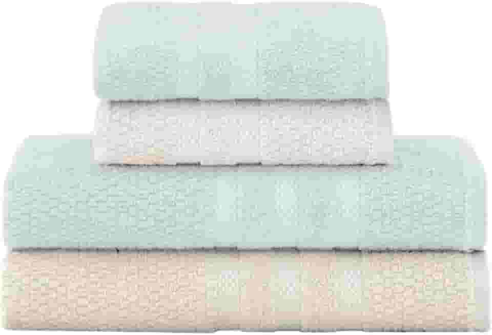 Jogo De Banho Buddemeyer Vanilla Extra Soft 100% Algodão Toalha Alta Absorção Macia Grande 4 Peças - Banho e Rosto - Presente (Bege Verde 3214/1171)