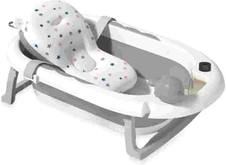 Banheira Dobrável Com Termí´metro E Almofada Cinza Yuupi