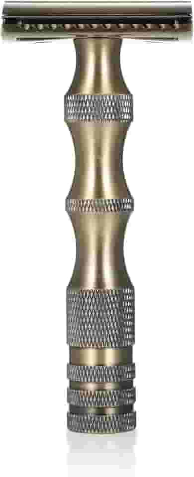 Aparelho de Barbear Manual Vintage para Homem - Design Lâmina Afiada Grip Confortável Metal Duradoura Versátil Prático Compacto Portátil Uso em Viagens e Casa