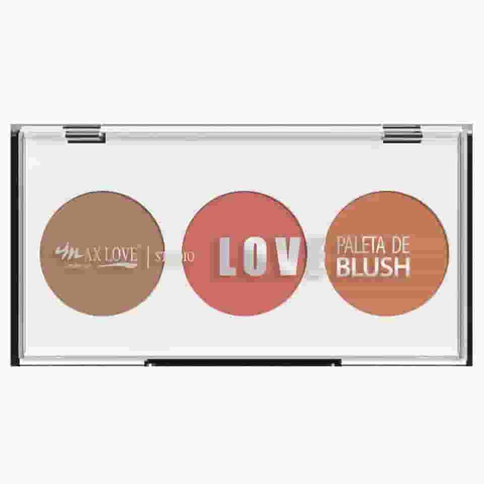 Paleta de Blush Trio Max Love - Super Pigmentado, Maquiagem Profissional, Cor 3 - Alta Fixação