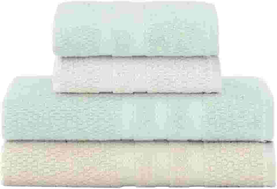 Jogo De Banho Buddemeyer Vanilla Extra Soft 100% Algodão Toalha Alta Absorção Macia Grande 4 Peças - Banho e Rosto - Presente (Verde Bege 1084/1184)