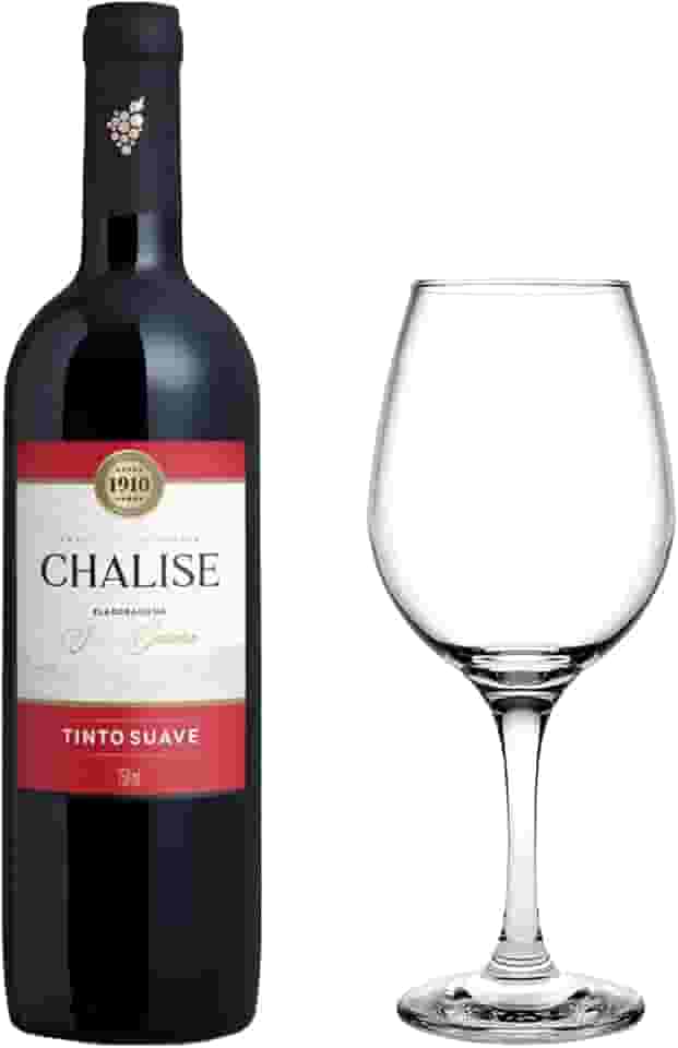 Genérico, Vinho Tinto Suave Chalise + Taça de Vidro Barone