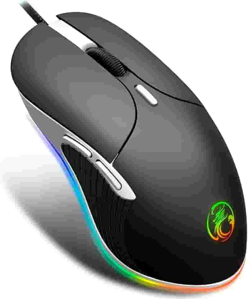 Mouse Gamer Óptico Retroiluminado com DPI Ajustável • 6 Botões Programáveis • Design Retrô Moderno • Alta Precisão USB para PC e Notebook
