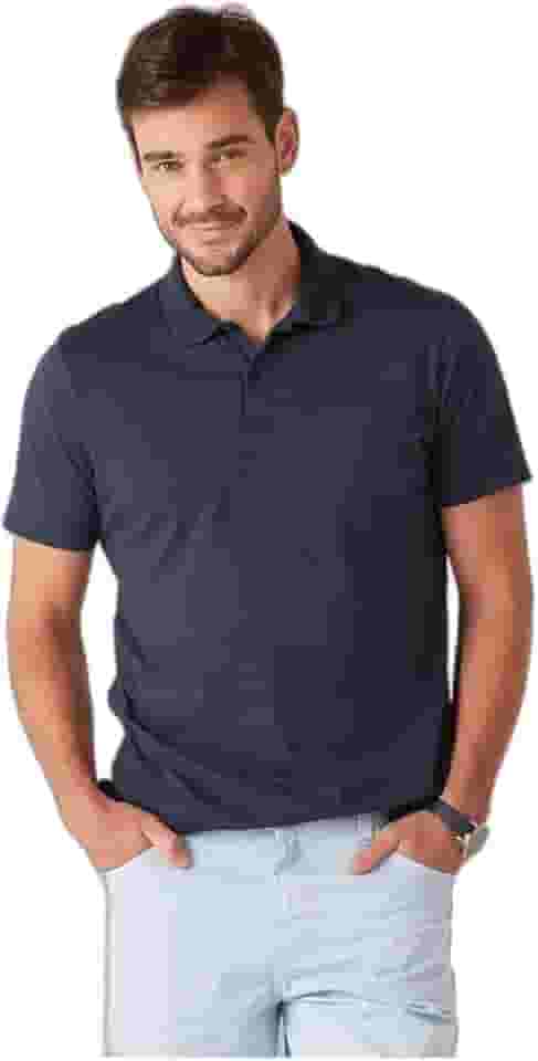 Camisa Malwee Polo Lisa Masculino, Azul Marinho, XGG