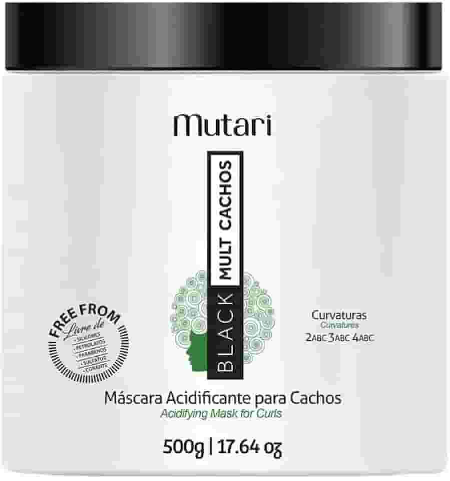Máscara Acidificante Para Cachos - Black Mult Cachos - 500G, Mutari