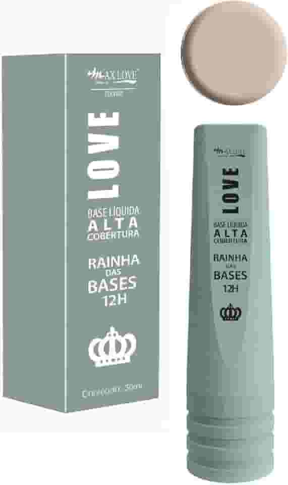 Base Líquida Max Love - Alta Cobertura, Acabamento Matte, Longa Duração 12 Horas - Rainha Das Bases - Cor 601