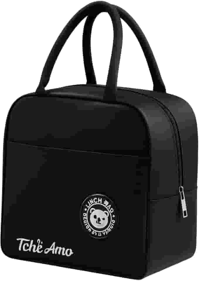 Bolsa Térmica Marmita Lancheira Escolar Fitness Academia Passeios Conserva Quente e Frio Compacta e Elegante (Preto)