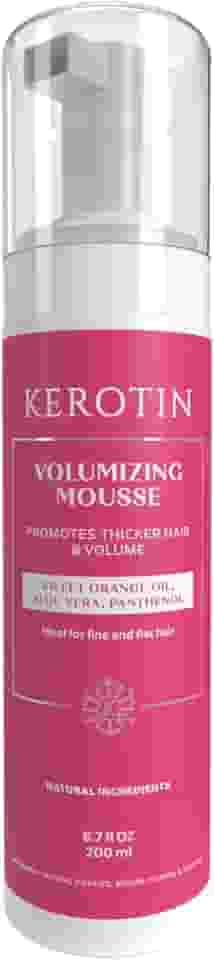 Kerotin Mousse volumizante para levantamento de mousses l Hair Thickening Mousse l Styling para definição instantânea de cabelo – Aumenta a espessura do cabelo, ideal para cabelos finos e finos, sem crueldade, feito nos EUA.