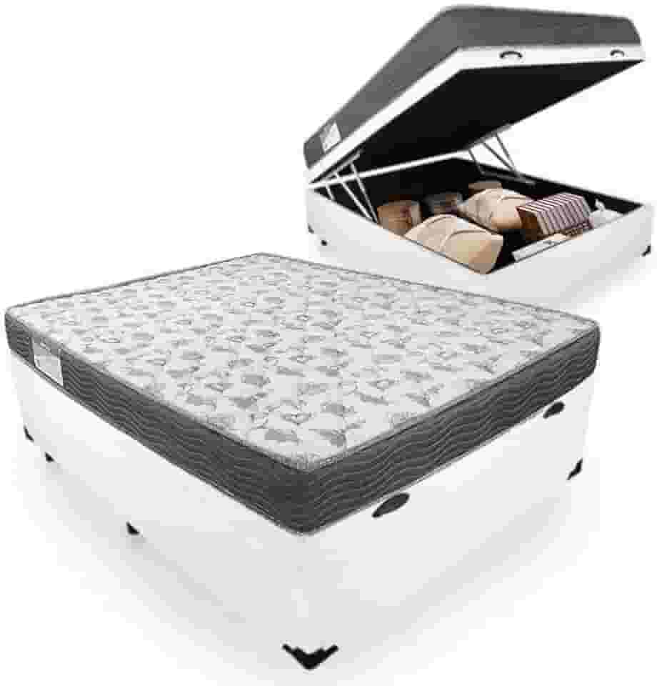 Cama Box Com Baú Casal + Colchão De Espuma D33 - Ortobom - Iso 100 138cm