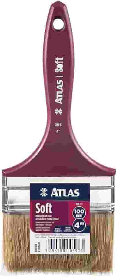 Atlas - Trincha Médica para Pintura com Cerdas Brancas, 100% Naturais, Extra-macia de 4 Polegada