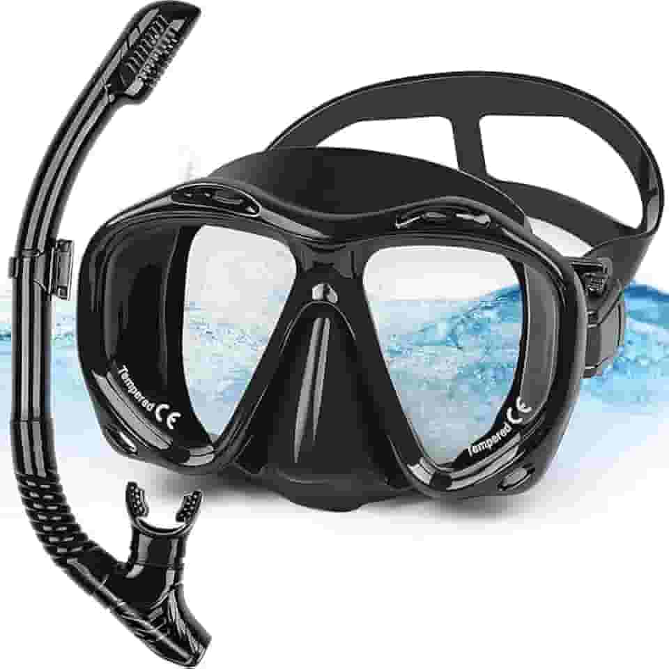 Kit Óculos De Mergulho Máscara Snorkel + Respirador Completo Anti-Embaçante Conjunto Snorkeling